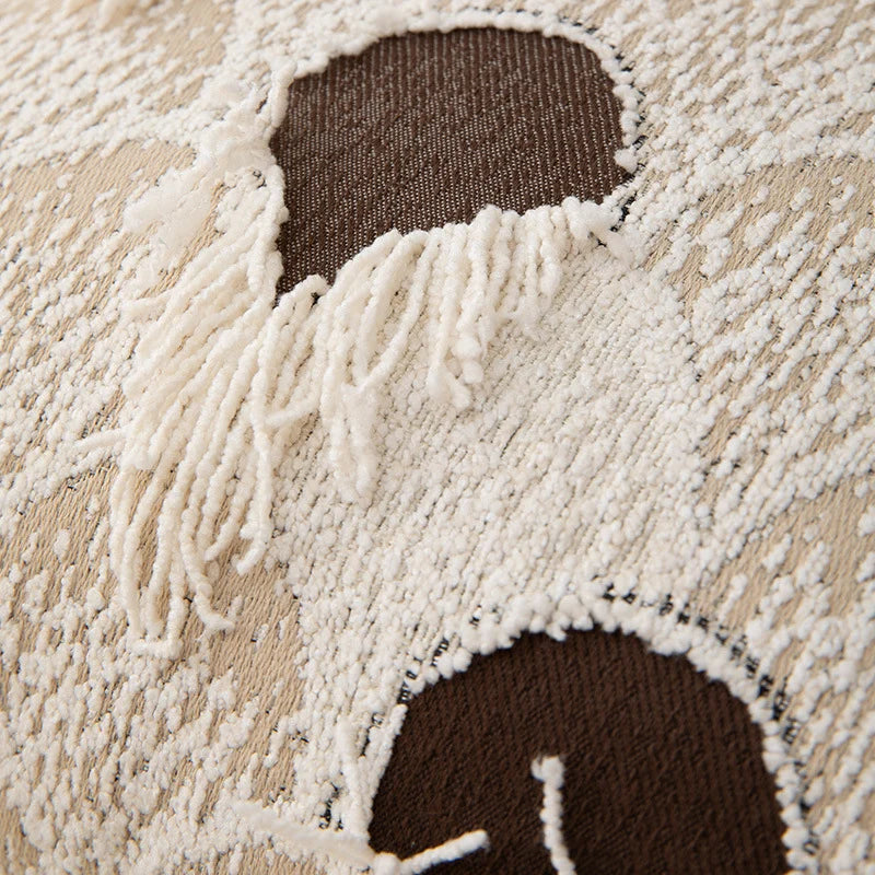Cushion Cover Woven Jacquard Chevron & Fringe