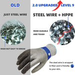 Cut-Resistant Gloves Stainless Steel ANSI A9 Ergonomic Fit