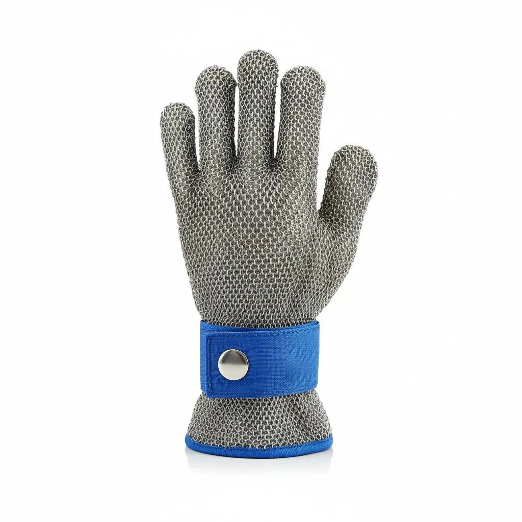 Cut-Resistant Gloves Stainless Steel ANSI A9 Ergonomic Fit