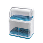 Cutlery Drainer Dustproof Lid Removable Drain Tray