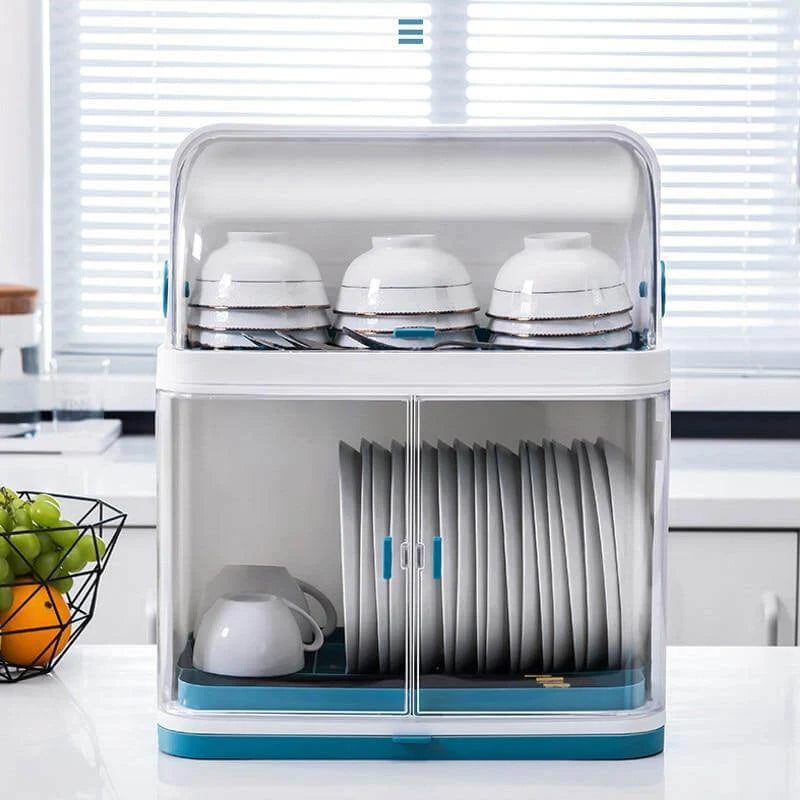 Cutlery Drainer Dustproof Lid Removable Drain Tray