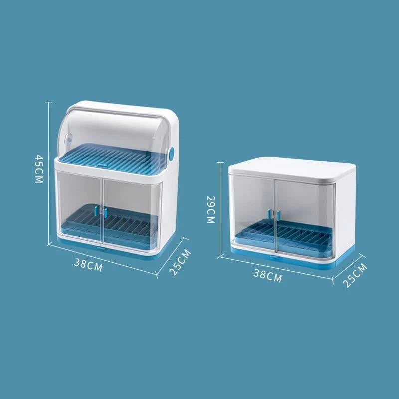 Cutlery Drainer Dustproof Lid Removable Drain Tray