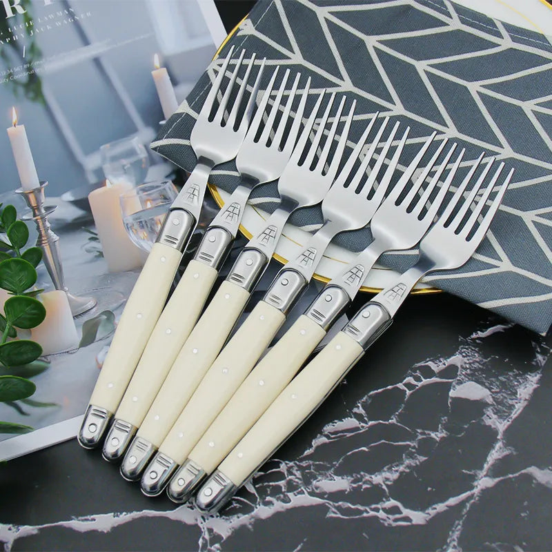 Cutlery Set 24 Piece Stainless Steel Ivory Handles