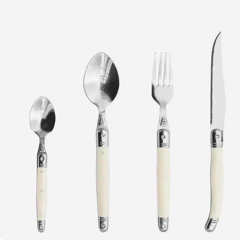 Cutlery Set 304 Stainless Steel Ivory Resin Handles
