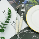 Cutlery Set 304 Stainless Steel Ivory Resin Handles