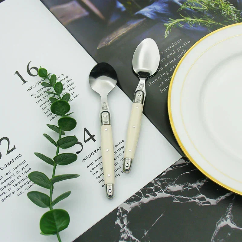 Cutlery Set 304 Stainless Steel Ivory Resin Handles