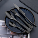 Cutlery Set Black Stainless Steel Modern Design