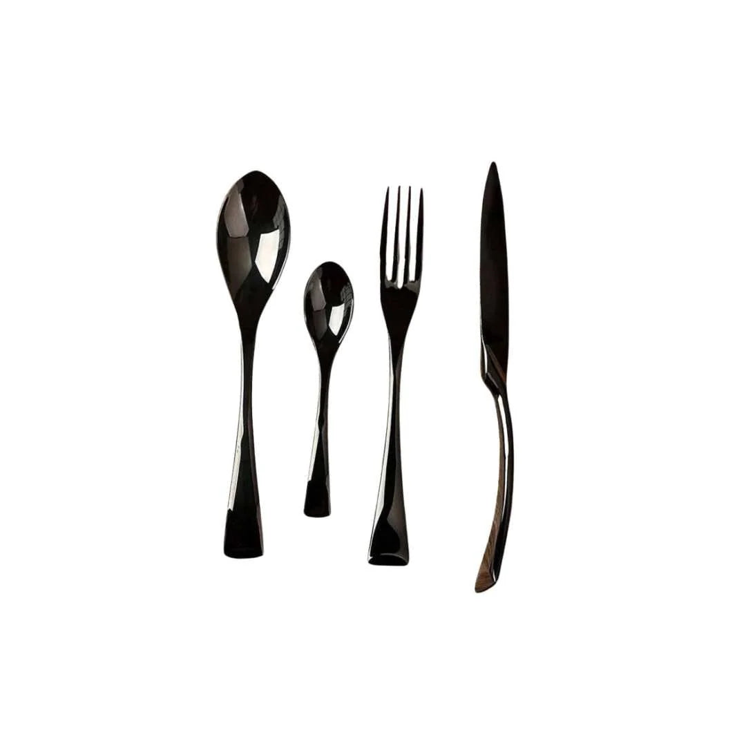 Cutlery Set Black Stainless Steel Modern Design
