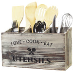 Cutlery Storage Box Wooden Compartment Organizer Space-Saving
