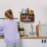 Cutlery Storage Box Wooden Compartment Organizer Space-Saving