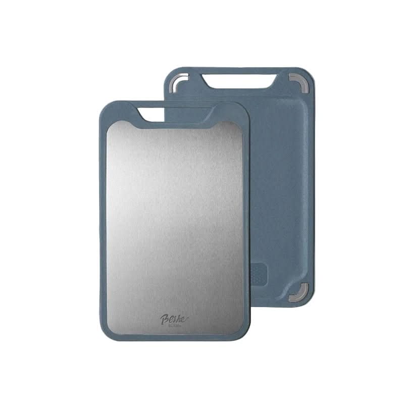 Cutting Board Double-Sided Stainless Steel With Juice Groove & Garlic Grater
