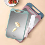 Cutting Board Double-Sided Stainless Steel With Juice Groove & Garlic Grater