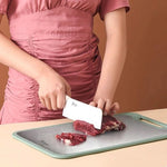 Cutting Board Double-Sided Stainless Steel With Juice Groove & Garlic Grater