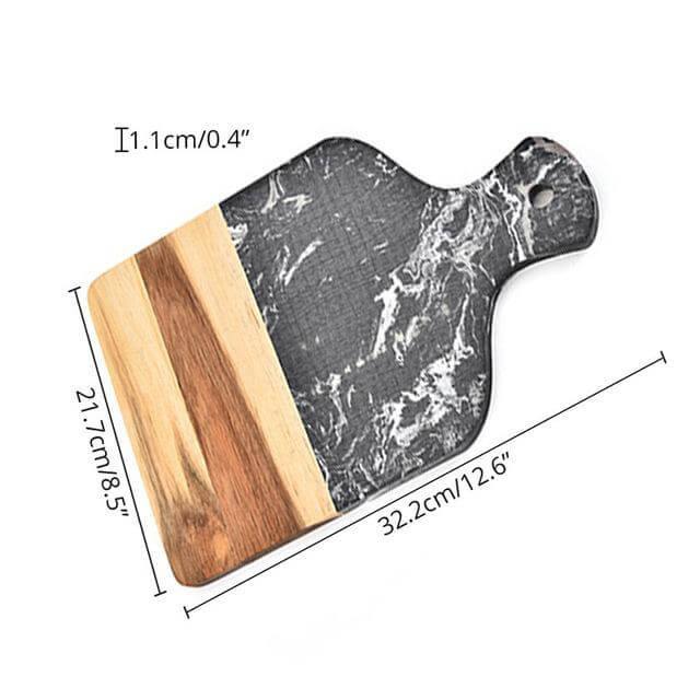 Cutting Board Marble & Acacia Wood Multipurpose Prep & Serving Board