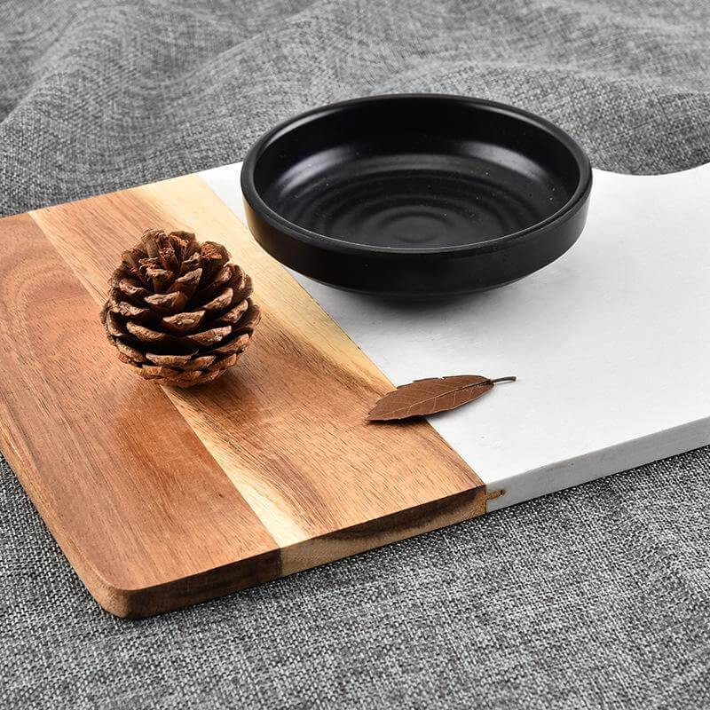 Cutting Board Marble & Acacia Wood Multipurpose Prep & Serving Board