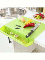 Cutting Board Removable Tray & Clip-On Bag Holder
