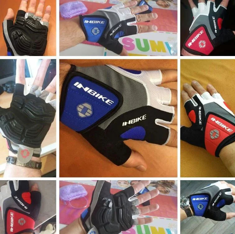 Cycling Gloves Gel Padding Half-Finger Non-Slip Grip