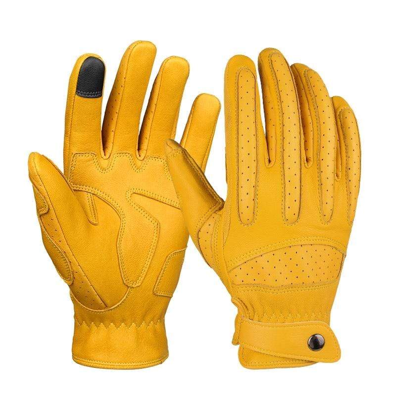 Cycling Gloves Goatskin & Microfiber Shock-Absorbent Touchscreen