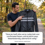 Cycling Jacket Water-Repellent Windproof Breathable With Reflective Stripes