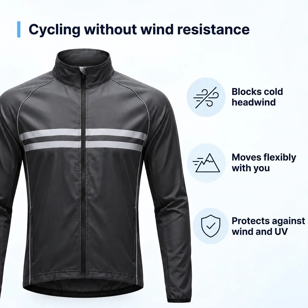 Cycling Jacket Water-Resistant Windproof Breathable