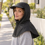Cycling Rain Cape Waterproof Helmet-Compatible Hood With Visor