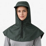 Cycling Rain Cape Waterproof Helmet-Compatible Hood With Visor
