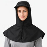 Cycling Rain Cape Waterproof Helmet-Compatible Hood With Visor