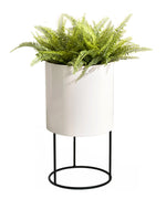 Cylinder Planter Stainless Steel Raised Stand Waterproof Lining