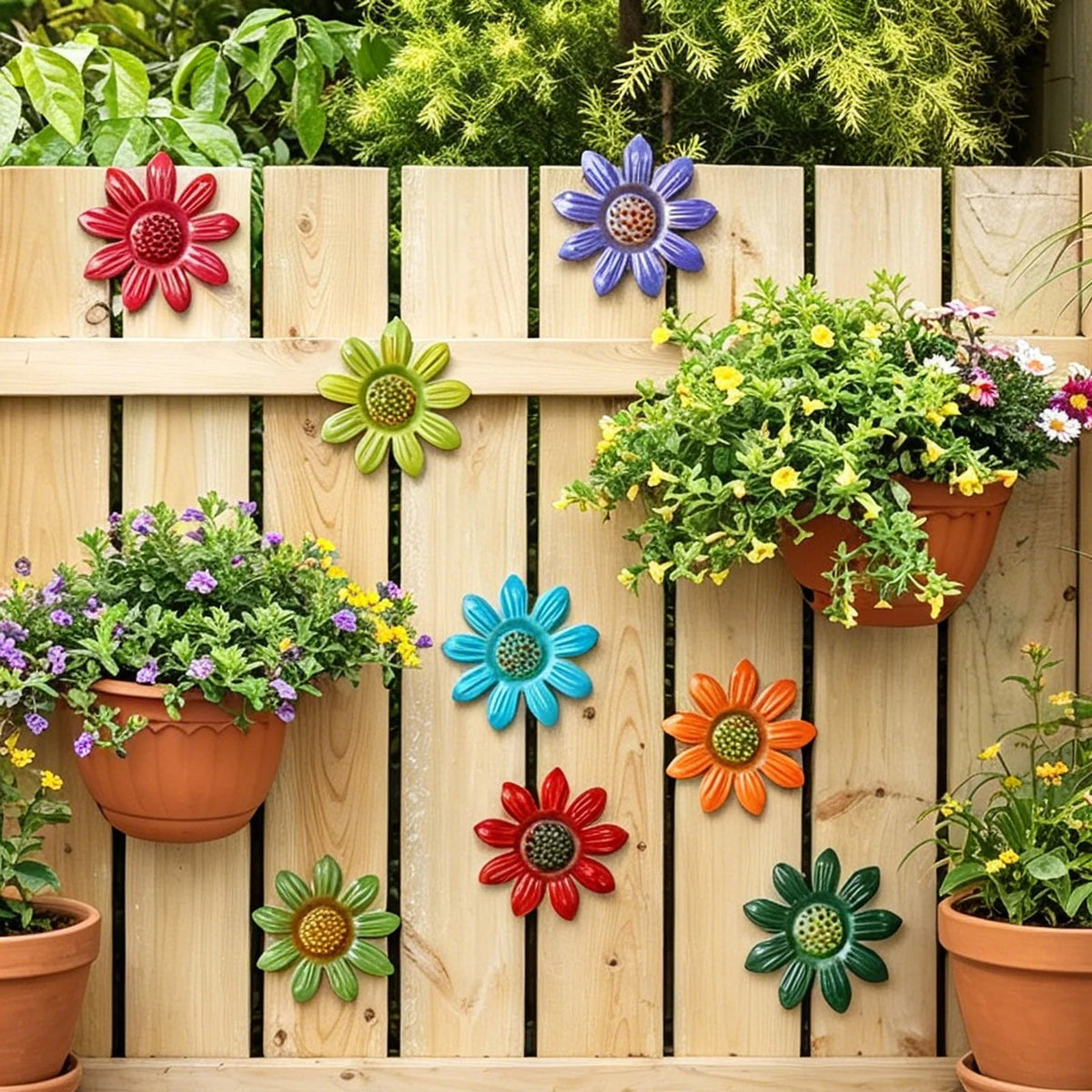 Daisy Wall Decor Iron 3D Weather-Resistant Floral Accent