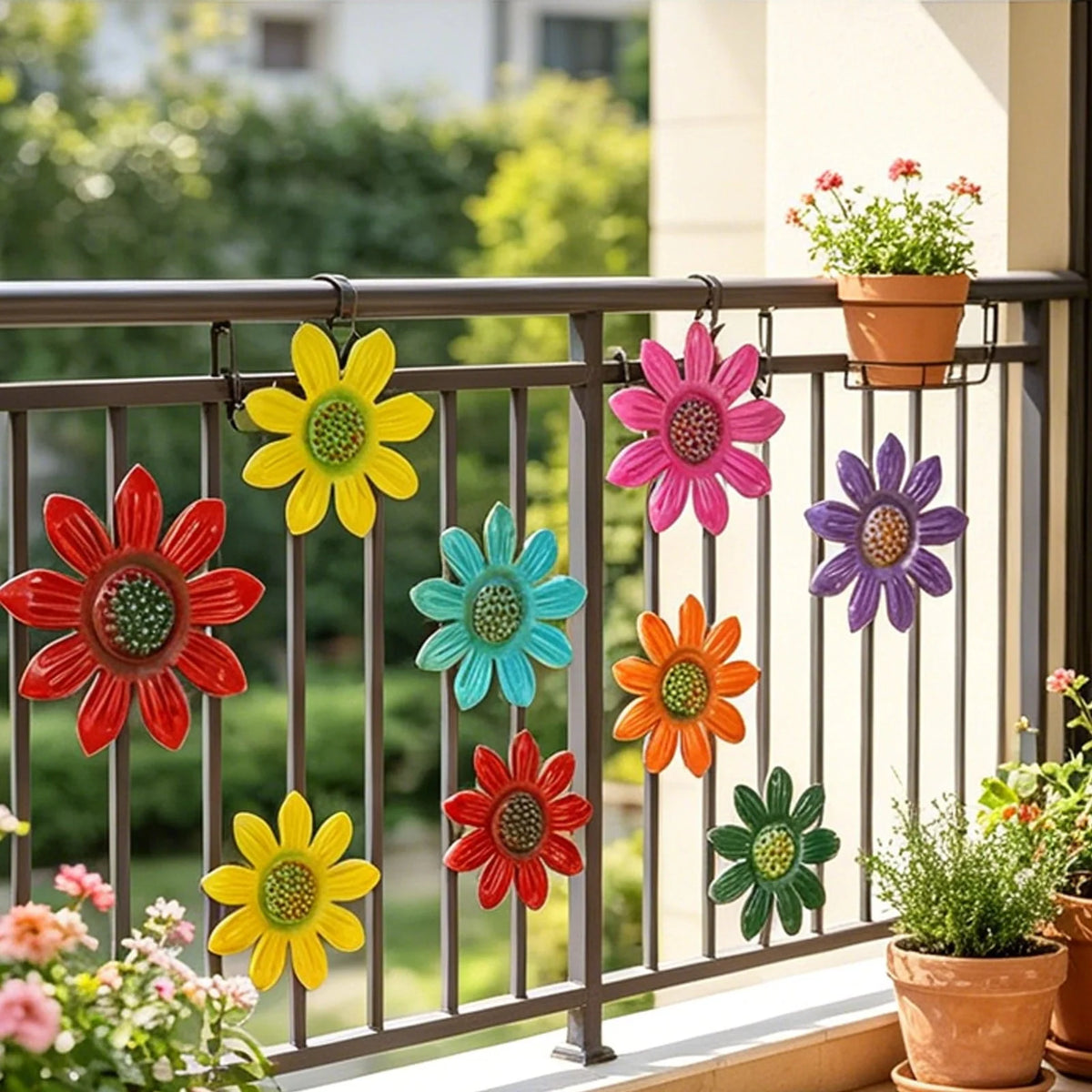 Daisy Wall Decor Iron 3D Weather-Resistant Floral Accent