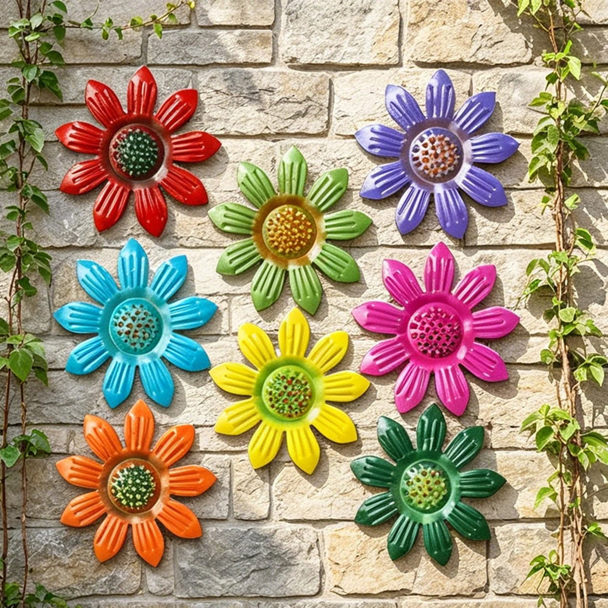 Daisy Wall Decor Iron 3D Weather-Resistant Floral Accent