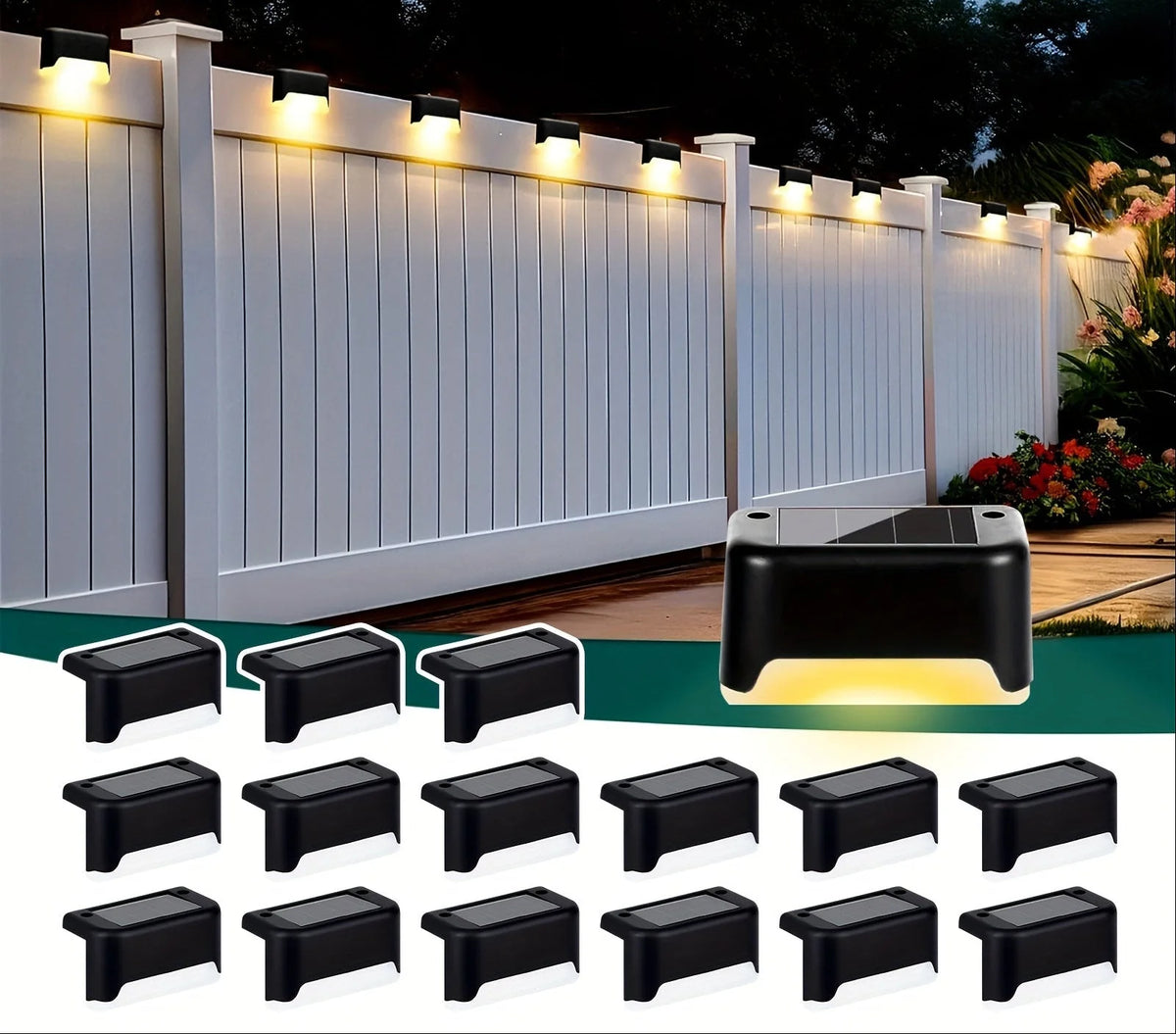 Deck & Path Light Solar Dusk-To-Dawn No Wiring