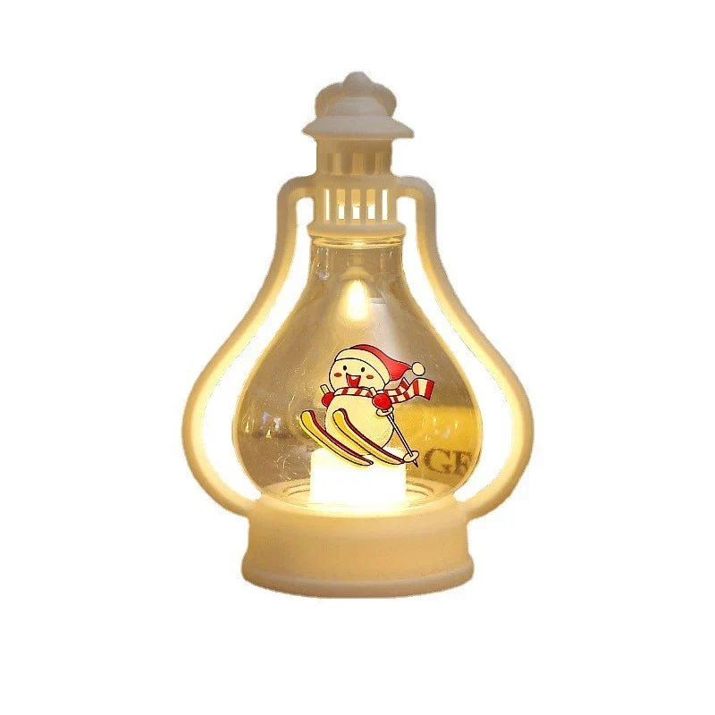 Decorative Christmas Lantern Snowman Design Battery-Operated Indoor & Outdoor