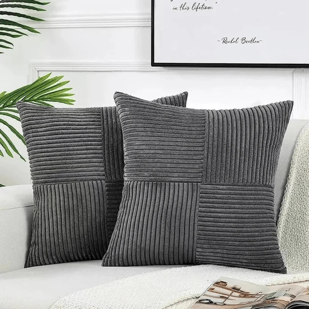 Decorative Cushion Cotton-Linen Blend Machine-Washable Cover 17.7 Inch