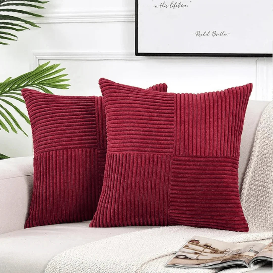 Decorative Cushion Cotton-Linen Blend Machine-Washable Cover 17.7 Inch