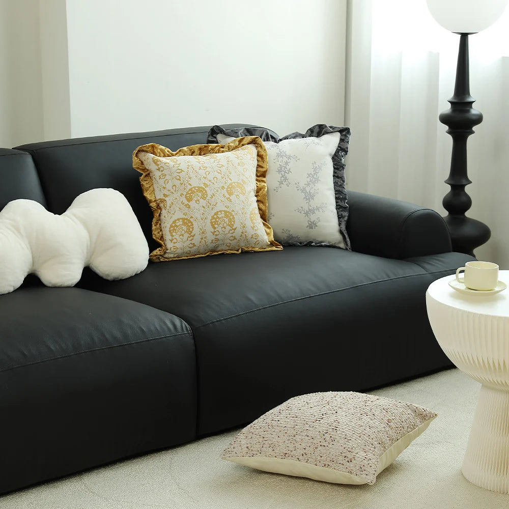 Decorative Cushion Cover Baroque Jacquard Velvet Ruffle