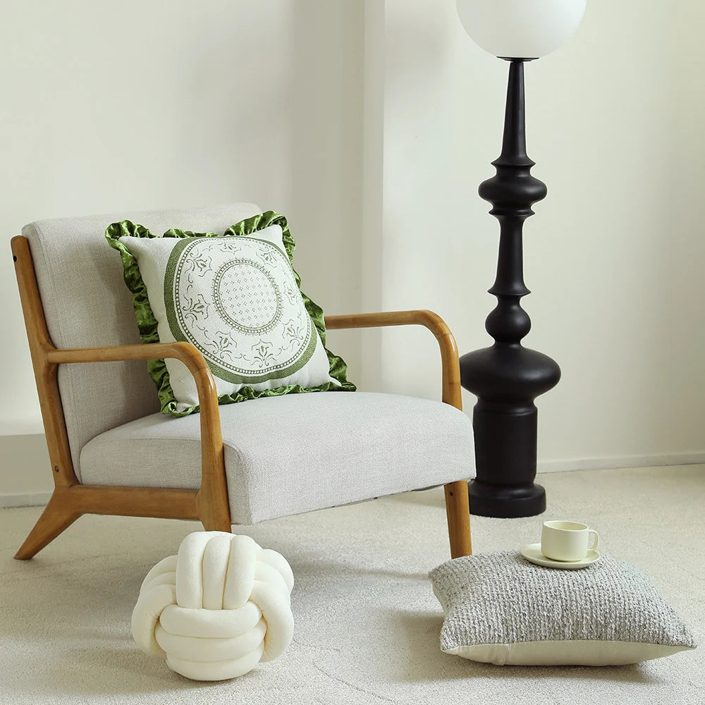 Decorative Cushion Cover Baroque Jacquard Velvet Ruffle