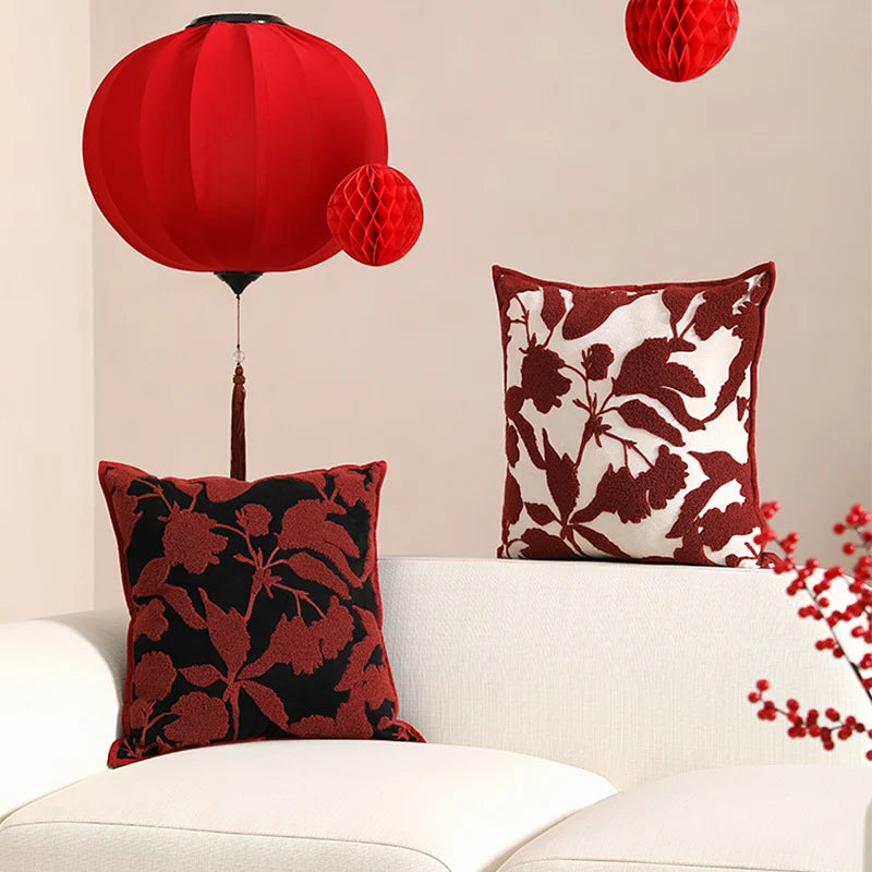 Decorative Cushion Cover Chenille Tufted Velvet Hidden Zipper