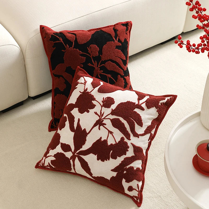 Decorative Cushion Cover Chenille Tufted Velvet Hidden Zipper