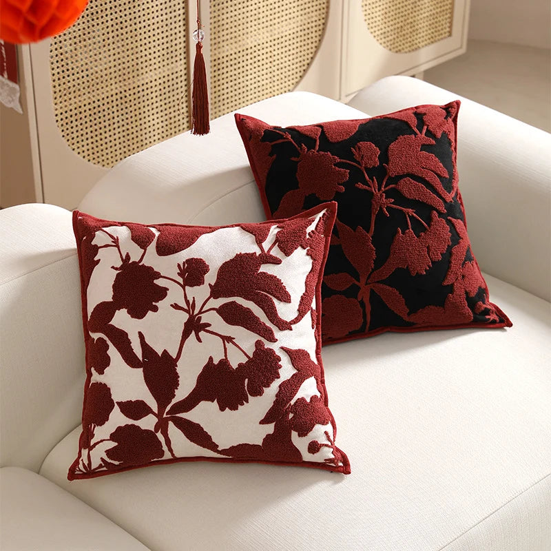 Decorative Cushion Cover Chenille Tufted Velvet Hidden Zipper