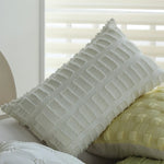 Decorative Cushion Cover Cotton-Linen Zigzag Tufting & Tassels