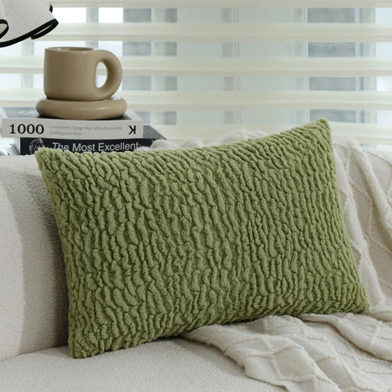Decorative Cushion Cover Cotton-Linen Zigzag Tufting & Tassels
