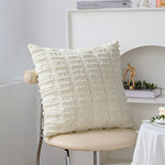 Decorative Cushion Cover Cotton-Linen Zigzag Tufting & Tassels