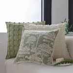 Decorative Cushion Cover Cotton-Linen Zigzag Tufting & Tassels