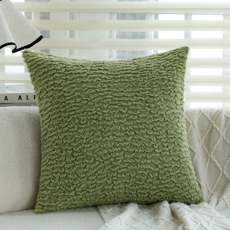 Decorative Cushion Cover Cotton-Linen Zigzag Tufting & Tassels