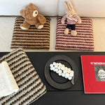 Decorative Cushion Knitted Wool-Blend Fluffy Top & Voluminous Fill