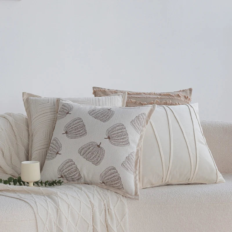 Decorative Cushion Textured Cotton Removable Washable Cover 18x18in
