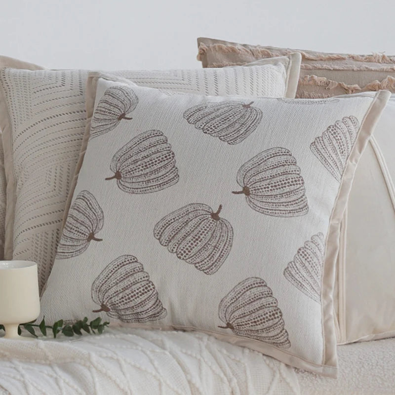 Decorative Cushion Textured Cotton Removable Washable Cover 18x18in