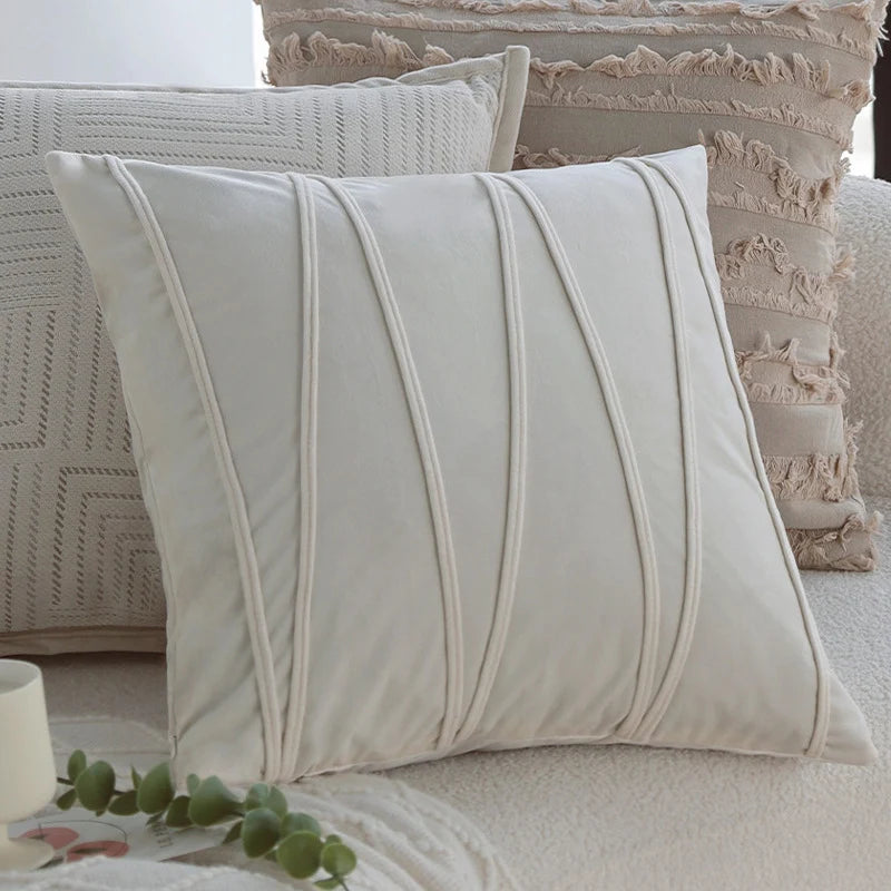 Decorative Cushion Textured Cotton Removable Washable Cover 18x18in