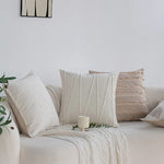 Decorative Cushion Textured Cotton Removable Washable Cover 18x18in